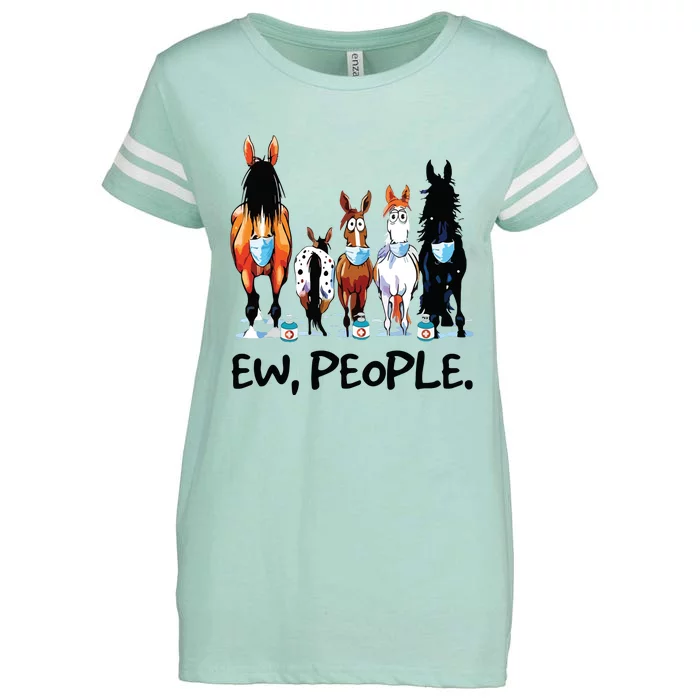 Horses Ew People Funny Horse Animal Lovers Gifts Enza Ladies Jersey Football T-Shirt