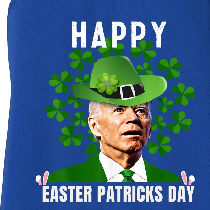 Happy Easter Patricks Day Funny Joe Biden St Patricks Day Great Gift Women's Racerback Tank