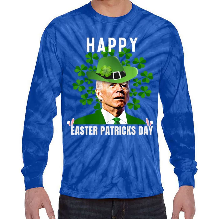 Happy Easter Patricks Day Funny Joe Biden St Patricks Day Great Gift Tie-Dye Long Sleeve Shirt