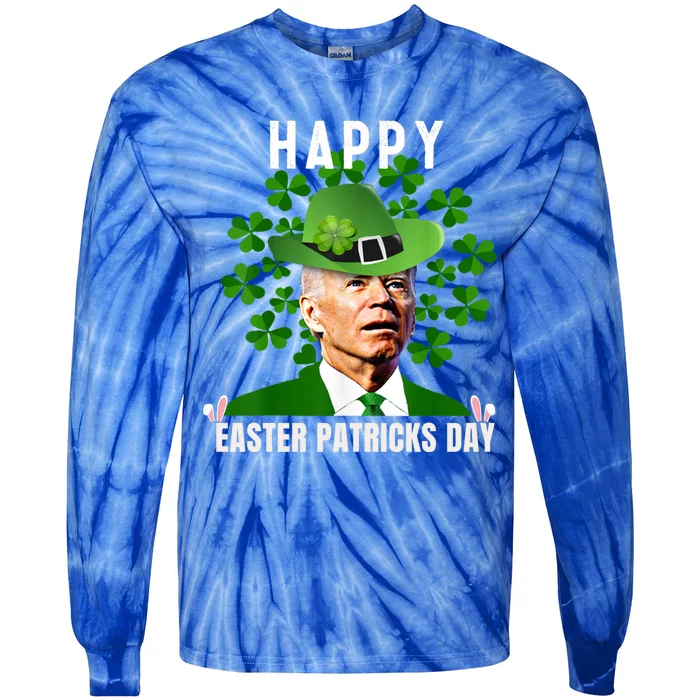 Happy Easter Patricks Day Funny Joe Biden St Patricks Day Great Gift Tie-Dye Long Sleeve Shirt