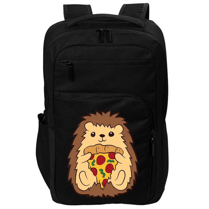 Hedgehog Eating Pizza Fast Food Pizza Hedgehog Impact Tech Backpack