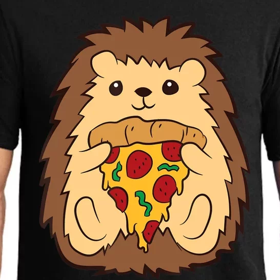 Hedgehog Eating Pizza Fast Food Pizza Hedgehog Pajama Set