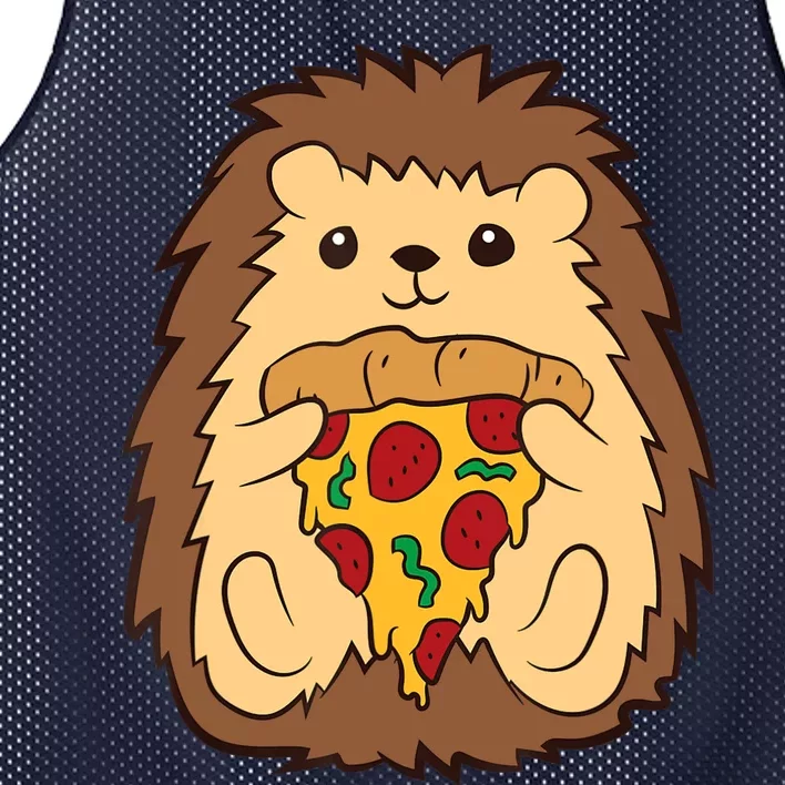 Hedgehog Eating Pizza Fast Food Pizza Hedgehog Mesh Reversible Basketball Jersey Tank