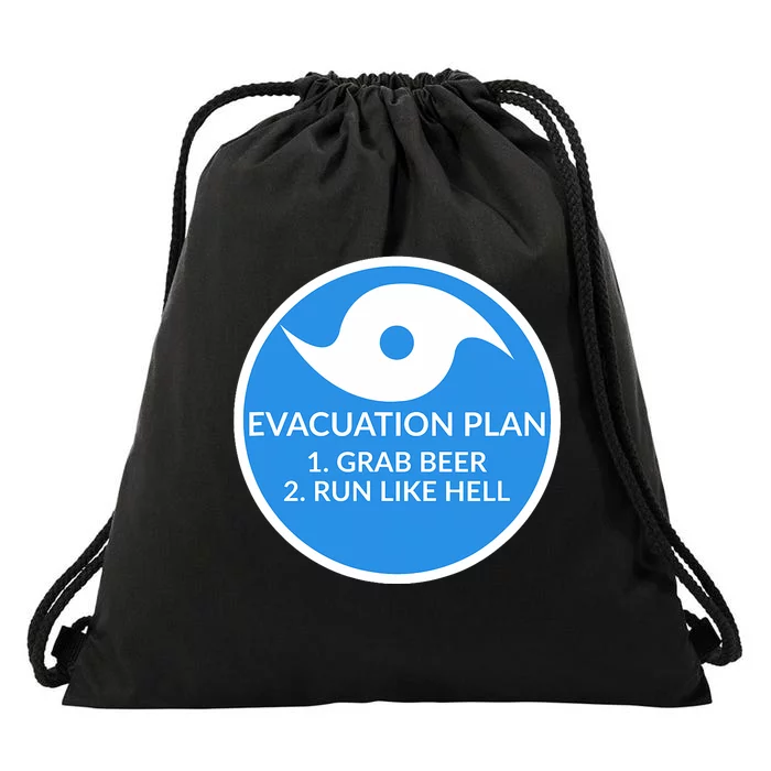 Hurricane Evacuation Plan Funny Drawstring Bag