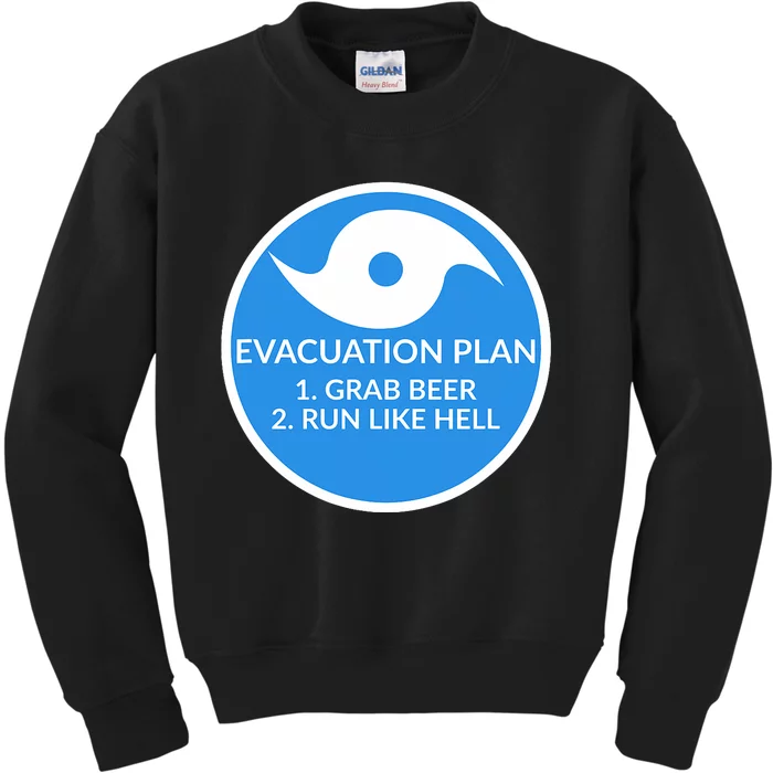 Hurricane Evacuation Plan Funny Kids Sweatshirt