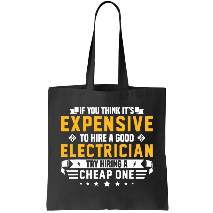 Humorous Electrician Pun Funny Electrician Technician Tote Bag