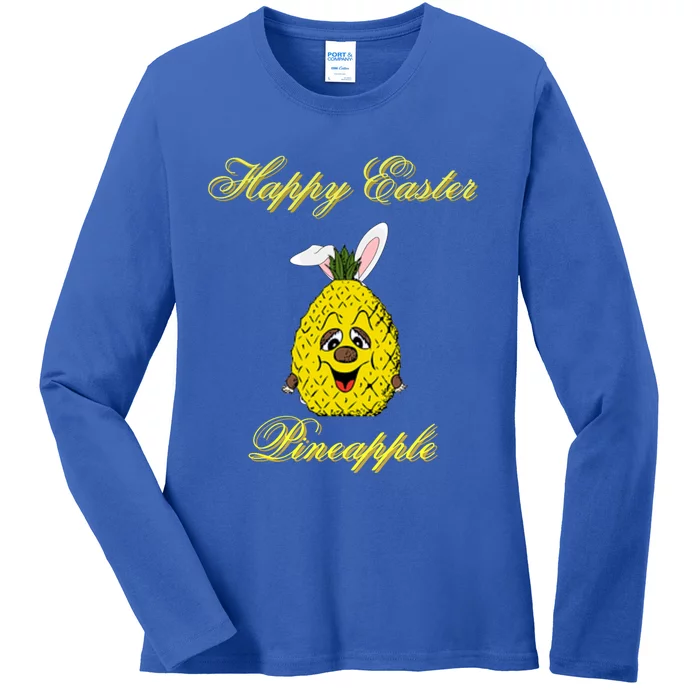 Happy Easter Pineapple The Vegetable That Makes You Laugh Cool Gift Ladies Long Sleeve Shirt