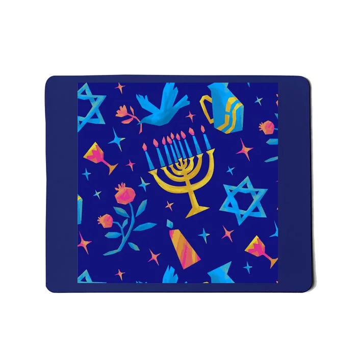 Hanukkah Elements Pattern Mousepad