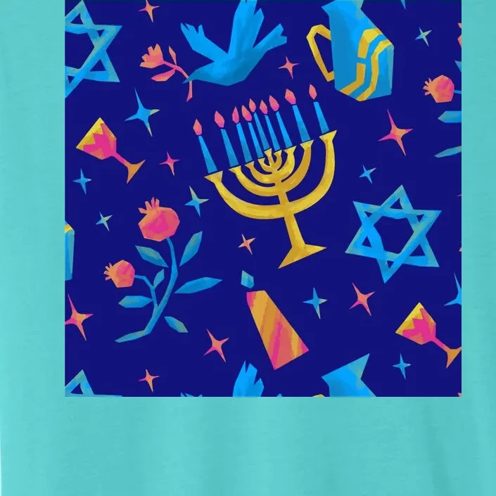 Hanukkah Elements Pattern ChromaSoft Performance T-Shirt