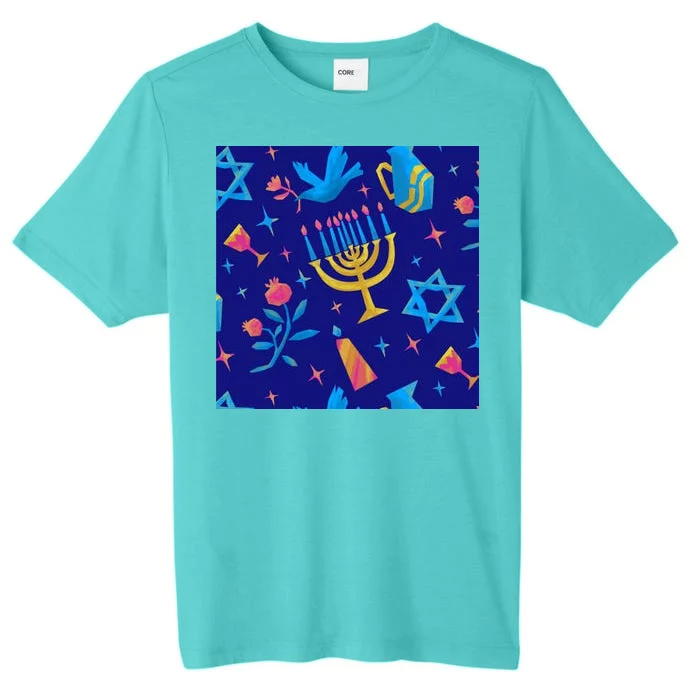 Hanukkah Elements Pattern ChromaSoft Performance T-Shirt