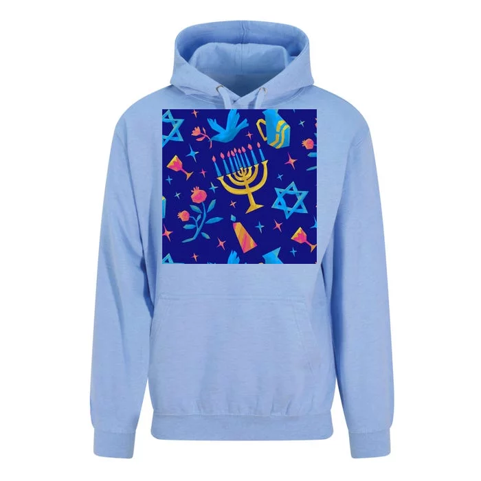 Hanukkah Elements Pattern Unisex Surf Hoodie