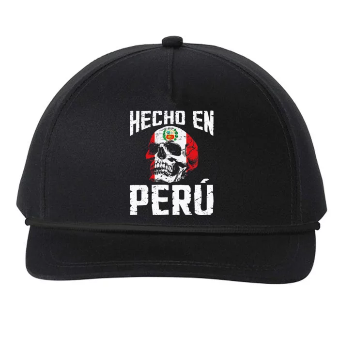 Hecho En Perú Peruvian Heritage Peruvian Flag Peru Snapback Five-Panel Rope Hat