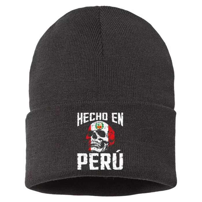 Hecho En Perú Peruvian Heritage Peruvian Flag Peru Sustainable Knit Beanie