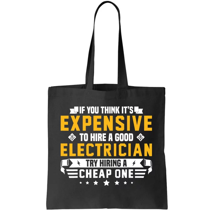 Humorous Electrician Pun Funny Electrician Technician Tote Bag