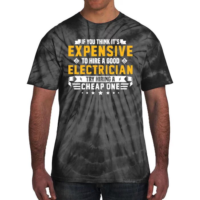 Humorous Electrician Pun Funny Electrician Technician Tie-Dye T-Shirt