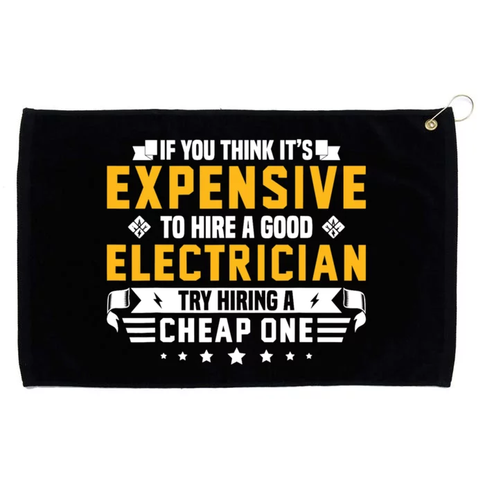 Humorous Electrician Pun Funny Electrician Technician Grommeted Golf Towel