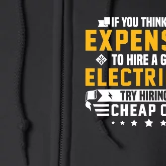 Humorous Electrician Pun Funny Electrician Technician Full Zip Hoodie