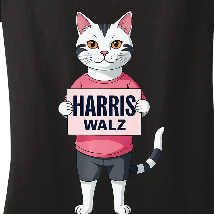 Harris Election President Walz 2024 Women's V-Neck T-Shirt