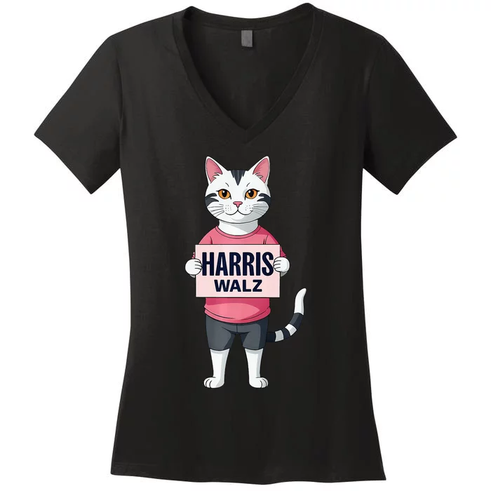 Harris Election President Walz 2024 Women's V-Neck T-Shirt