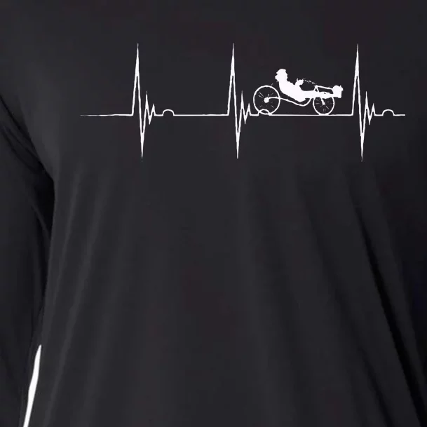 Heartbeat EKG Pulse Recumbent Bike Triker Recumbent Trike Cooling Performance Long Sleeve Crew