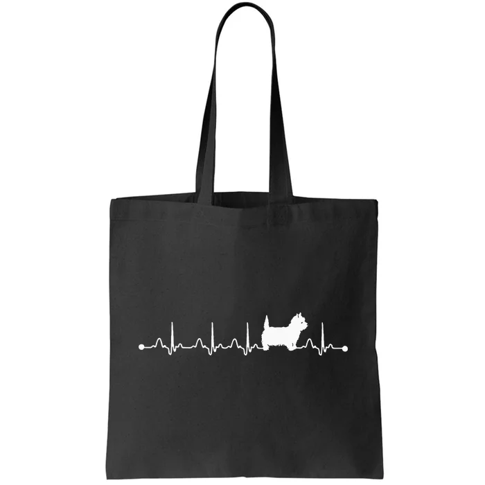 Heartbeat EKG Pulse West Highland White Terrier Mom Tote Bag