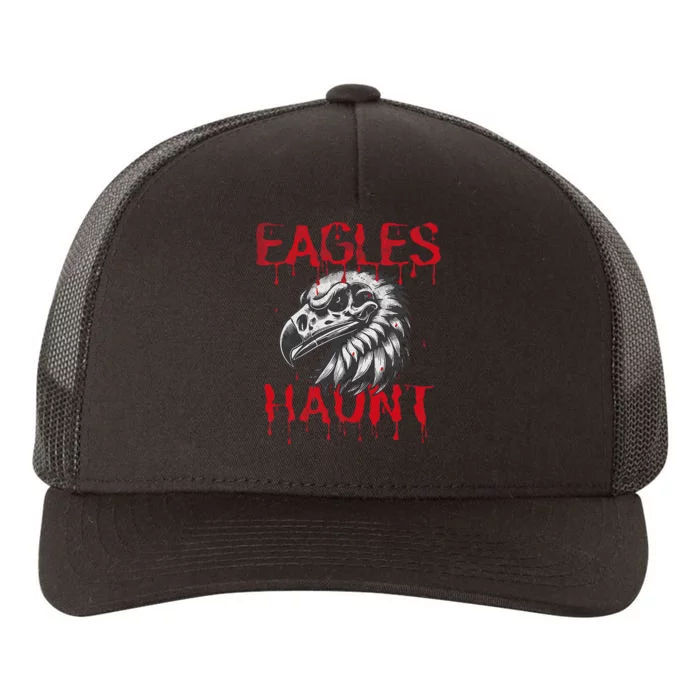 Halloween Eagle Pride Haunt Mascot School Spirit Skull Retro Yupoong Adult 5-Panel Trucker Hat