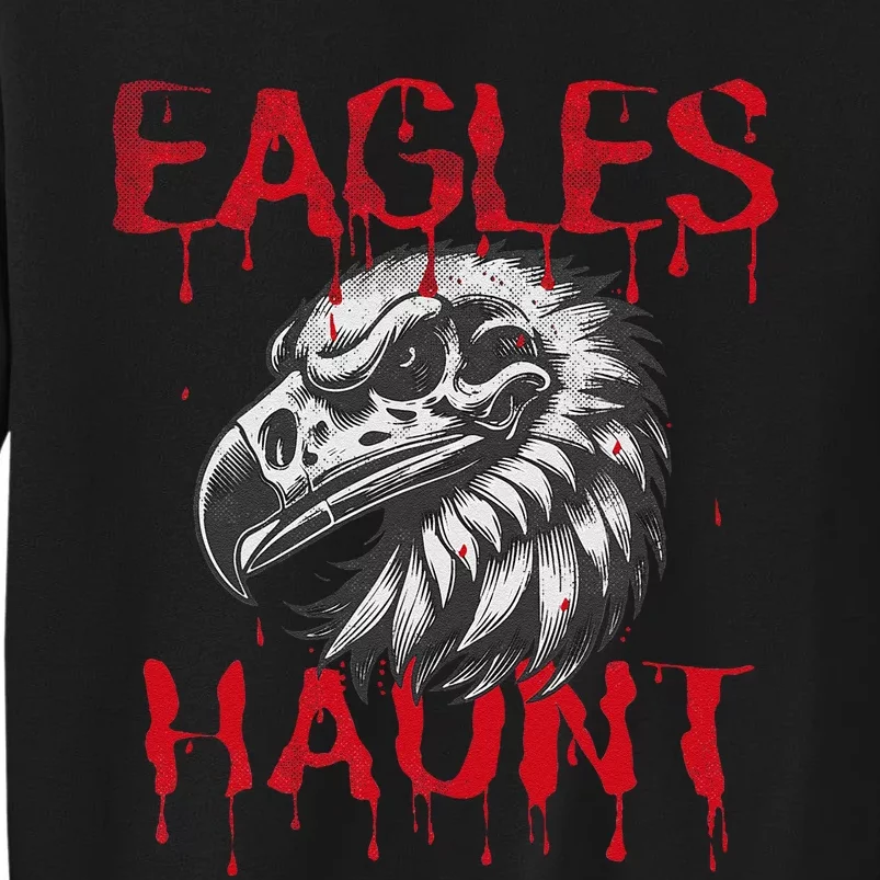 Halloween Eagle Pride Haunt Mascot School Spirit Skull Retro Sweatshirt