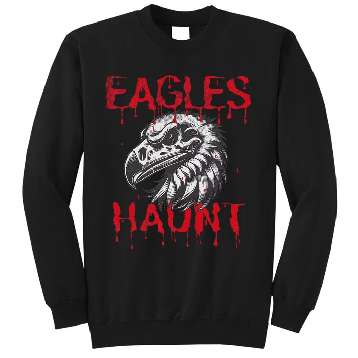 Halloween Eagle Pride Haunt Mascot School Spirit Skull Retro Sweatshirt