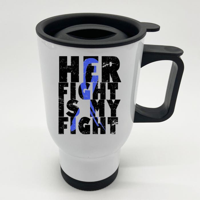 Her Fight ALS  Awareness Front & Back Stainless Steel Travel Mug