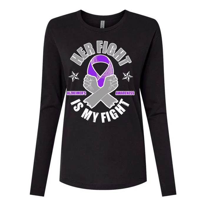 Her Fight Is My Fight Alzheimer's Awareness Womens Cotton Relaxed Long Sleeve T-Shirt