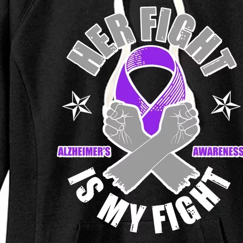 Her Fight Is My Fight Alzheimer's Awareness Women's Fleece Hoodie