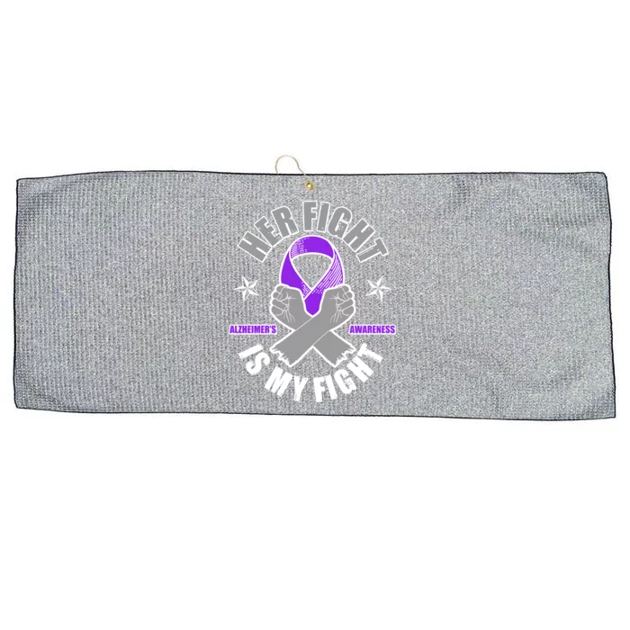 Her Fight Is My Fight Alzheimer's Awareness Large Microfiber Waffle Golf Towel