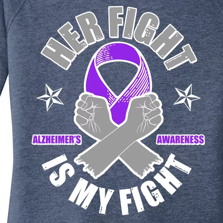 Her Fight Is My Fight Alzheimer's Awareness Women's Perfect Tri Tunic Long Sleeve Shirt