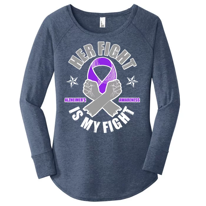 Her Fight Is My Fight Alzheimer's Awareness Women's Perfect Tri Tunic Long Sleeve Shirt