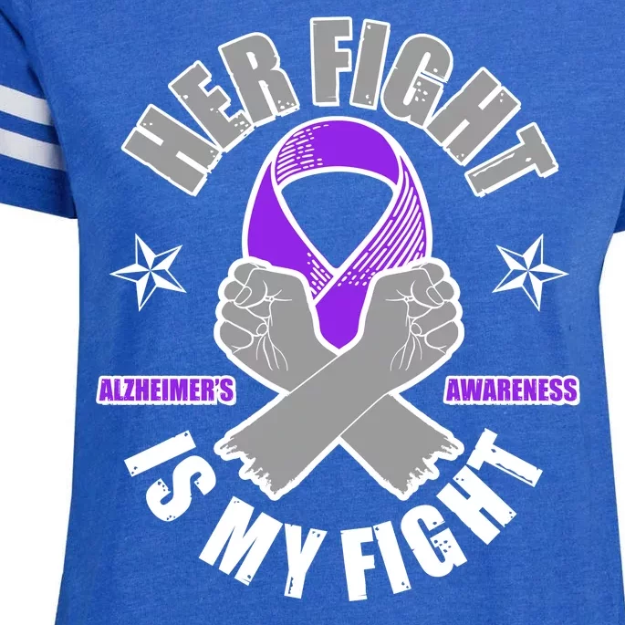 Her Fight Is My Fight Alzheimer's Awareness Enza Ladies Jersey Football T-Shirt