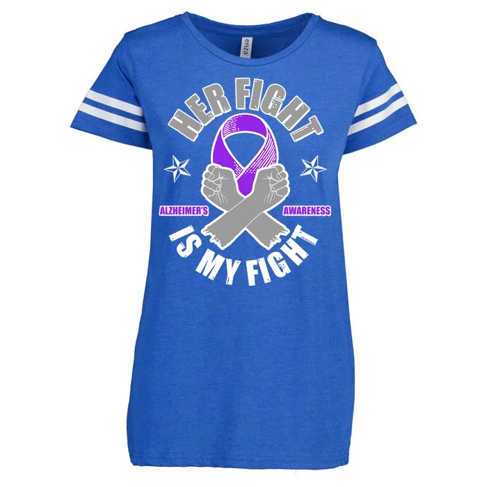 Her Fight Is My Fight Alzheimer's Awareness Enza Ladies Jersey Football T-Shirt