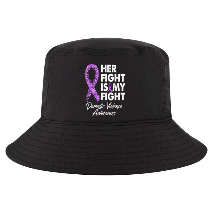 Her Fight is My Fight Domestic Violence Awareness Purple Ribbon Cool Comfort Performance Bucket Hat