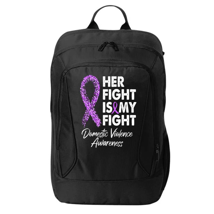 Her Fight is My Fight Domestic Violence Awareness Purple Ribbon City Backpack