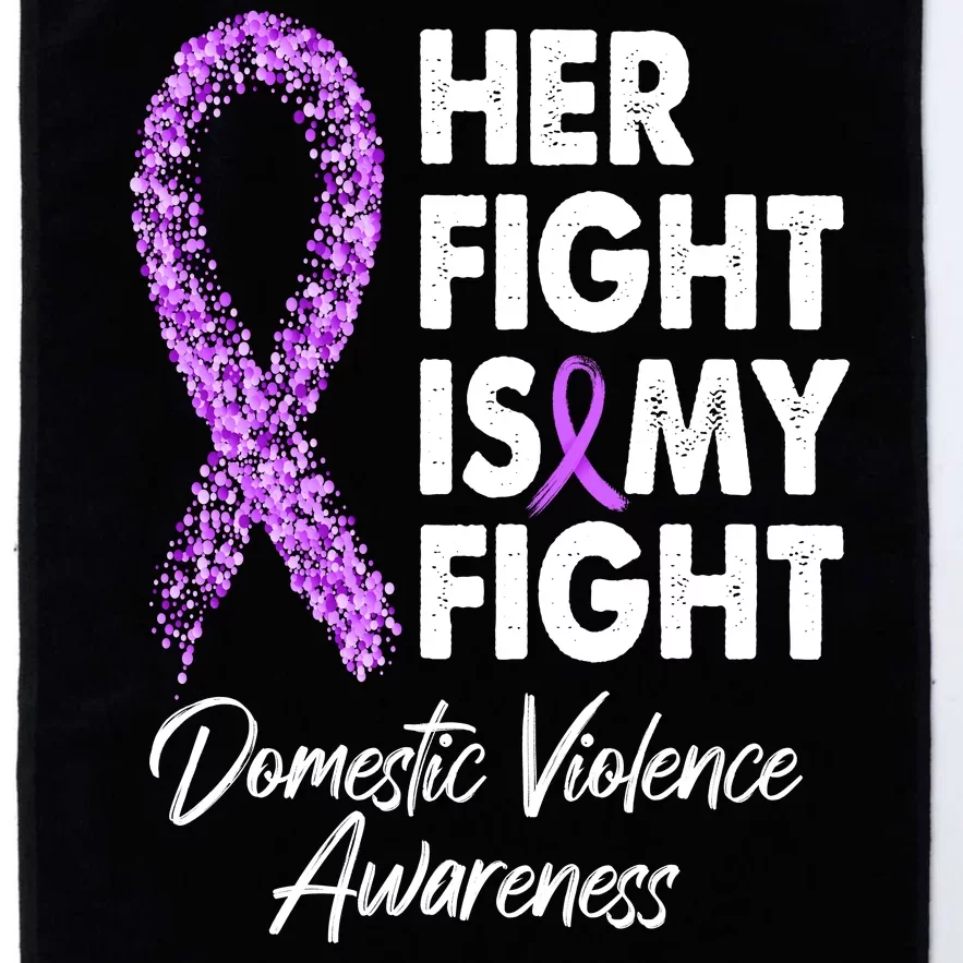 Her Fight is My Fight Domestic Violence Awareness Purple Ribbon Platinum Collection Golf Towel