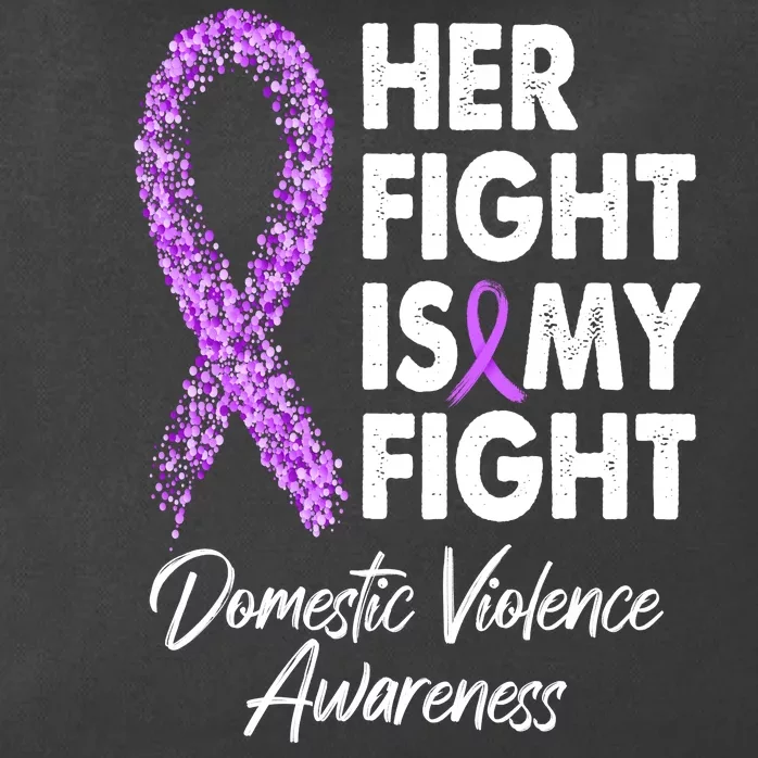 Her Fight is My Fight Domestic Violence Awareness Purple Ribbon Zip Tote Bag