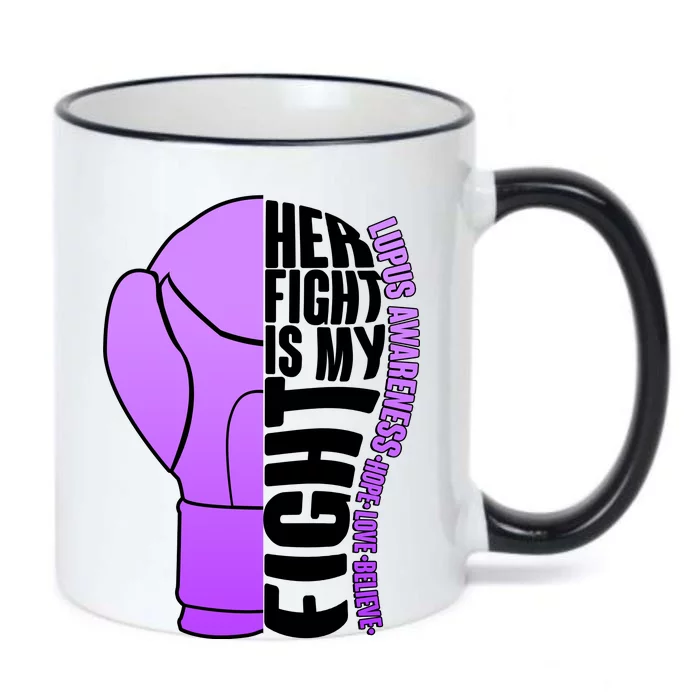 Her Fight is My Fight Lupus Awareness Black Color Changing Mug