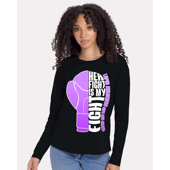 Her Fight is My Fight Lupus Awareness Womens Cotton Relaxed Long Sleeve T-Shirt