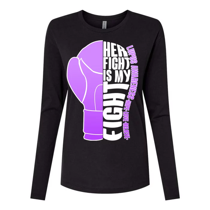 Her Fight is My Fight Lupus Awareness Womens Cotton Relaxed Long Sleeve T-Shirt