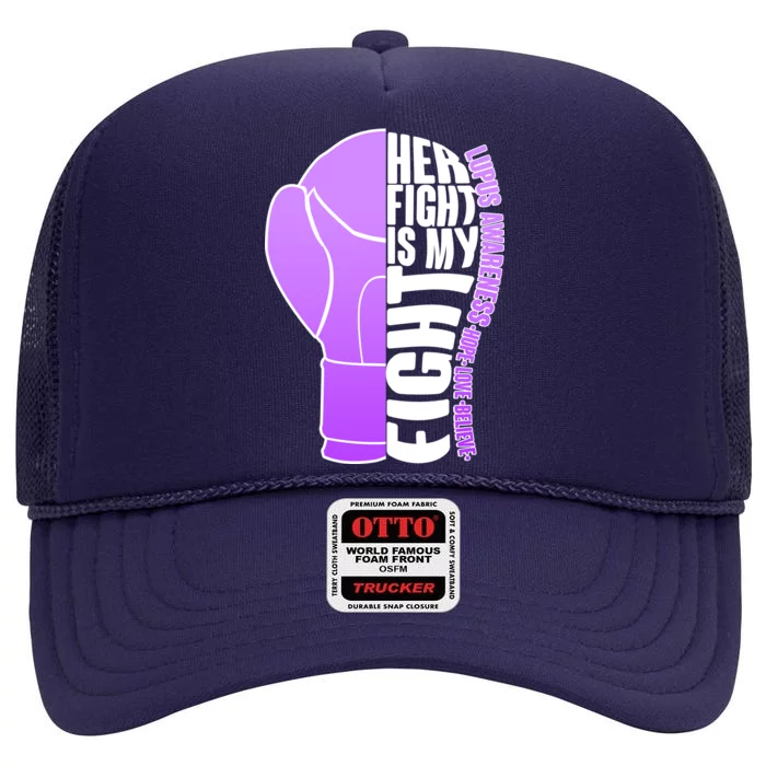 Her Fight is My Fight Lupus Awareness High Crown Mesh Trucker Hat