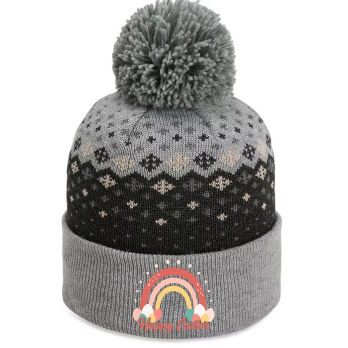 Happy Easter Rainbow Holiday The Baniff Cuffed Pom Beanie