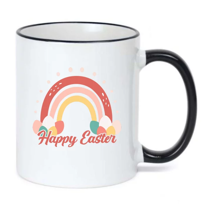 Happy Easter Rainbow Holiday Black Color Changing Mug