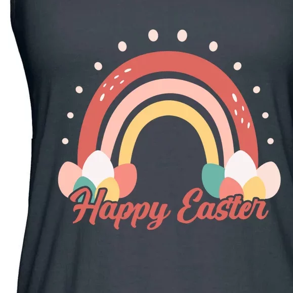 Happy Easter Rainbow Holiday Ladies Essential Flowy Tank