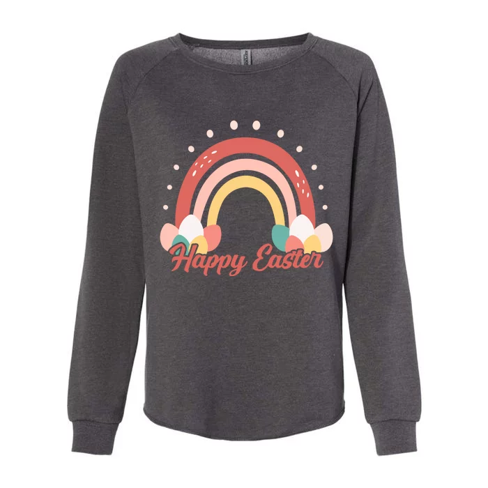 Happy Easter Rainbow Holiday Womens California Wash Sweatshirt