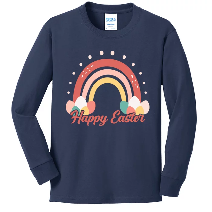 Happy Easter Rainbow Holiday Kids Long Sleeve Shirt