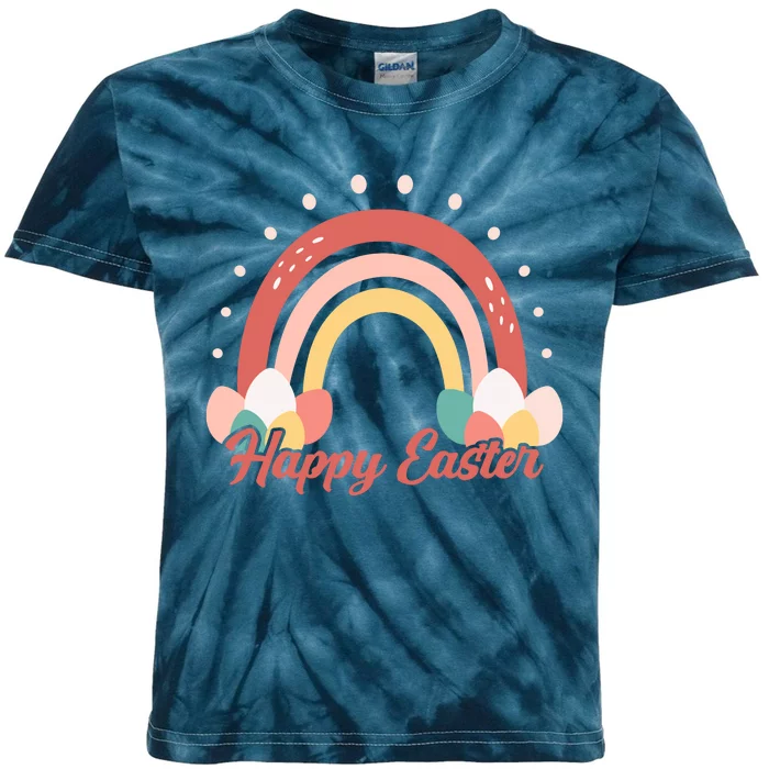 Happy Easter Rainbow Holiday Kids Tie-Dye T-Shirt